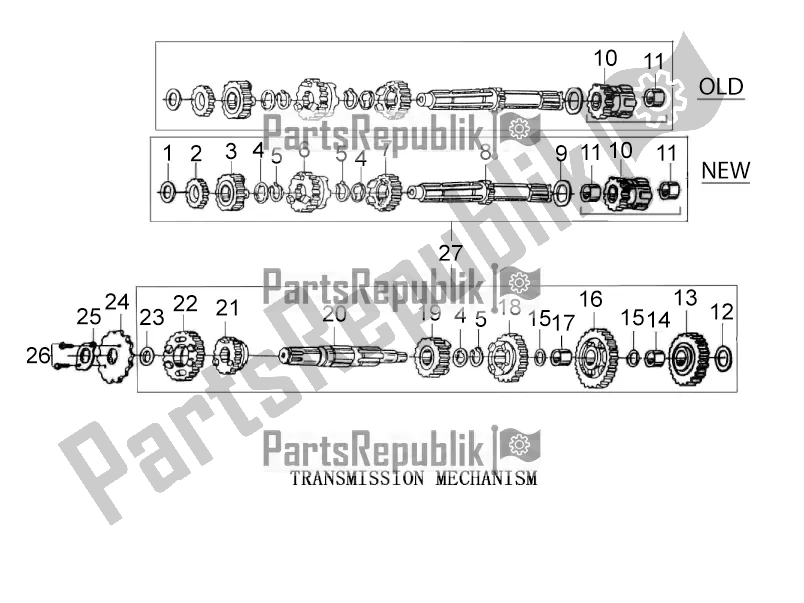 All parts for the Gearshift Mechanism of the Aprilia ETX 150 2018