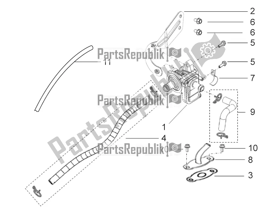 All parts for the Secondary Air Control Valve of the Aprilia ETX 150 2018