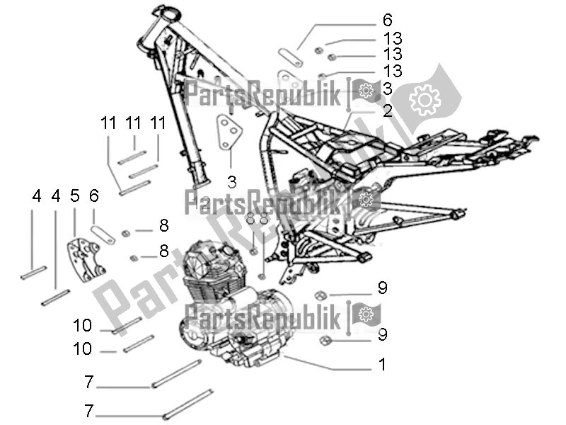 Alle onderdelen voor de Motor En Frame van de Aprilia ETX 150 2019