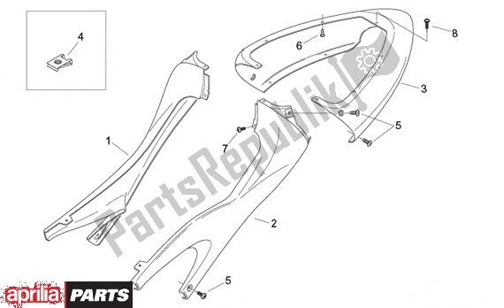 Tutte le parti per il Achterkant Opbouw I del Aprilia Europa 315 50 1990