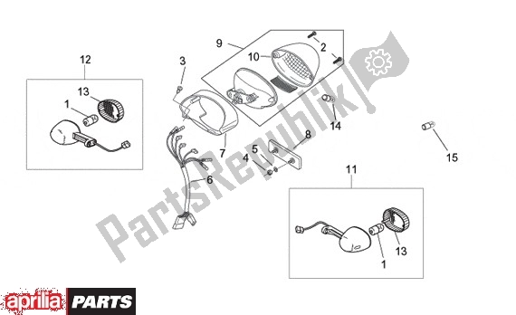 All parts for the Taillight of the Aprilia Europa 315 50 1990