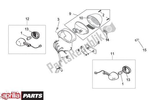 Todas as partes de Luz Traseira do Aprilia Europa 315 50 1990