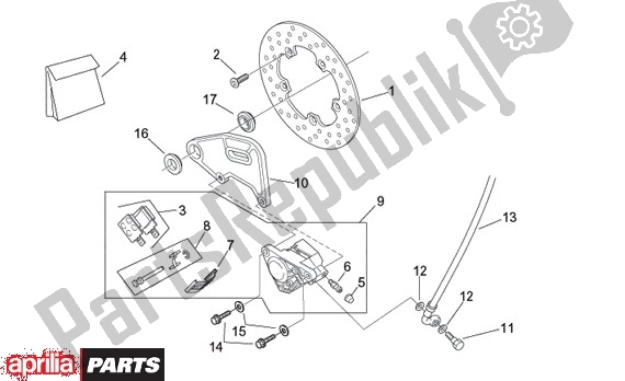 All parts for the Achterwielremklauw of the Aprilia Europa 315 50 1990