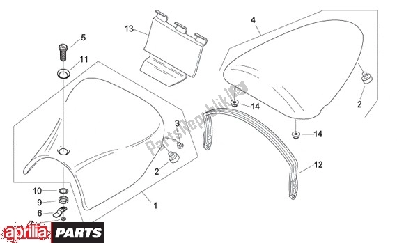 All parts for the Buddyseat of the Aprilia Europa 315 50 1990