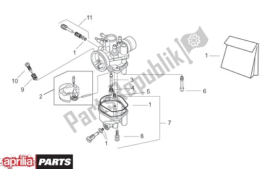 All parts for the Carburateurcomponenten of the Aprilia Europa 315 50 1990