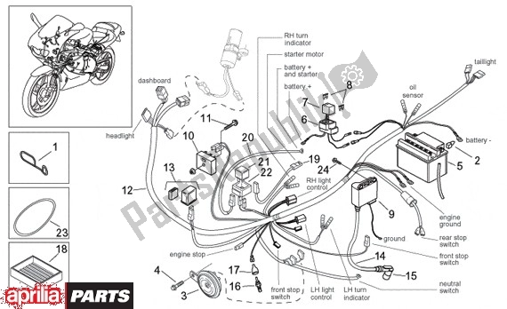 Wszystkie części do Elektrische Installatie Aprilia Europa 315 50 1990