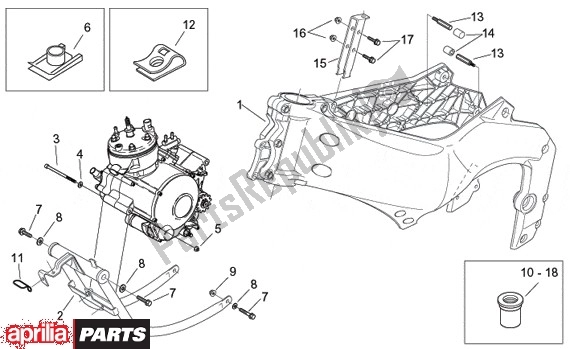All parts for the Frame of the Aprilia Europa 315 50 1990