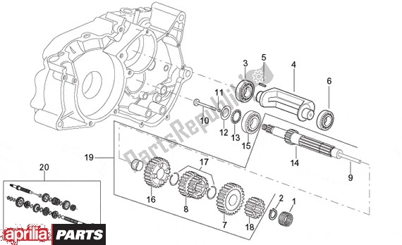 Tutte le parti per il Hoofdas del Aprilia Europa 315 50 1990