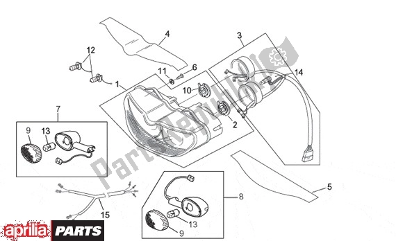 All parts for the Headlight of the Aprilia Europa 315 50 1990