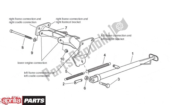 All parts for the Center Stand of the Aprilia Europa 315 50 1990