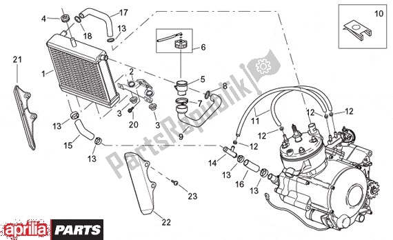 Todas as partes de Radiador do Aprilia Europa 315 50 1990