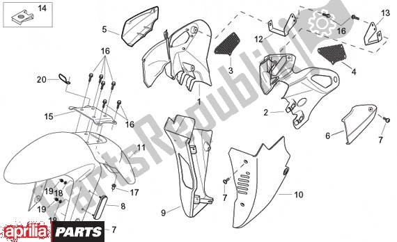 All parts for the Fender of the Aprilia Europa 315 50 1990