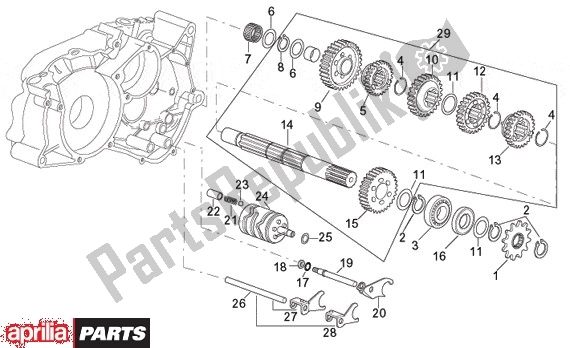 Todas las partes para Transmissieas de Aprilia Europa 315 50 1990