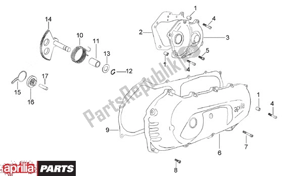 Todas as partes de Behuizingsdeksel do Aprilia Gulliver 510 50 1995 - 1998