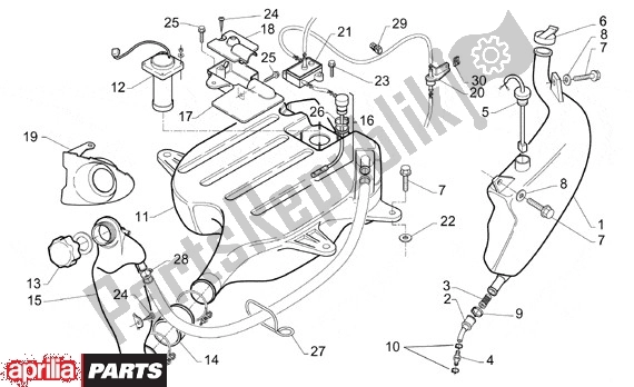 All parts for the Fuel Tank-seat of the Aprilia Gulliver 510 50 1995 - 1998