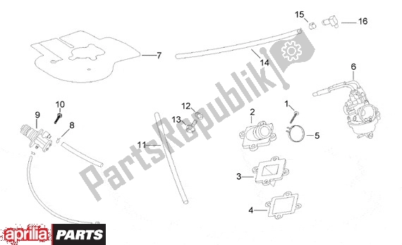 All parts for the Carburateur Oliepomp of the Aprilia Gulliver 510 50 1995 - 1998