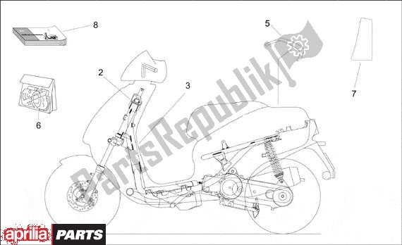 All parts for the Decors of the Aprilia Gulliver 510 50 1995 - 1998