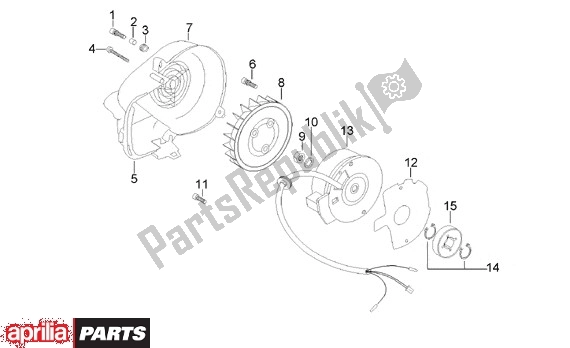 All parts for the Flywheel of the Aprilia Gulliver 510 50 1995 - 1998