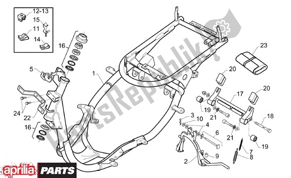 All parts for the Frame of the Aprilia Gulliver LC 513 50 1996 - 1998
