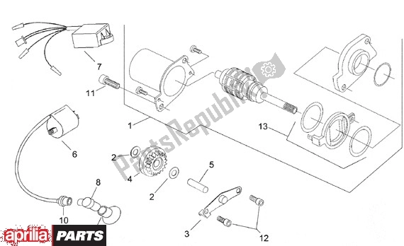 Todas las partes para Ontstekinggroep de Aprilia Gulliver LC 513 50 1996 - 1998