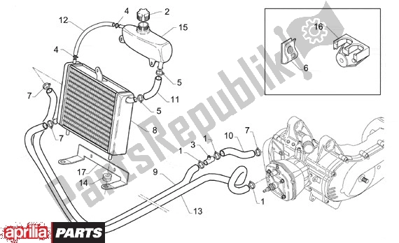 Todas as partes de Radiador do Aprilia Gulliver LC 513 50 1996 - 1998