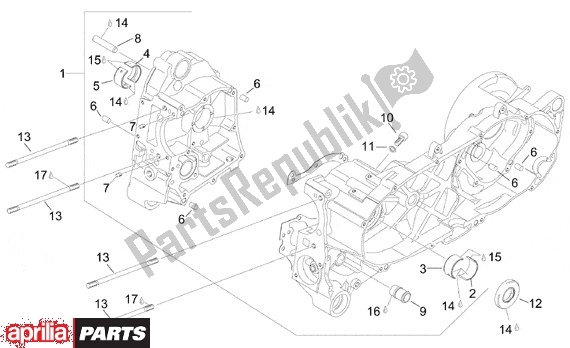 Todas as partes de Bloco Do Motor do Aprilia Leonardo 125-150 650 1996 - 1998