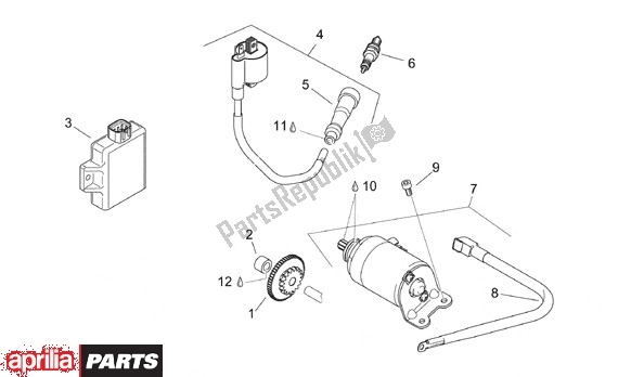 Todas as partes de Elektrische Installatie Ii do Aprilia Leonardo 125-150 650 1996 - 1998