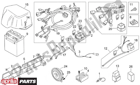 All parts for the Elektrische Installatie of the Aprilia Leonardo 125-150 650 1996 - 1998