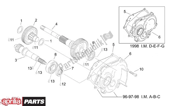 All parts for the Transmision of the Aprilia Leonardo 125-150 650 1996 - 1998