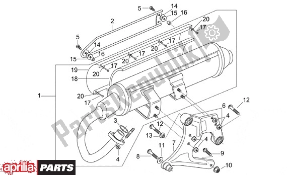 Alle Teile für das Uitlaatgroep des Aprilia Leonardo 125-150 650 1996 - 1998