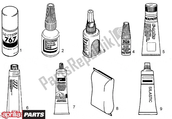 Todas as partes de Verbruikmateriaal do Aprilia Leonardo 125-150 650 1996 - 1998