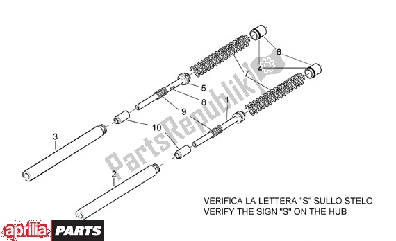 All parts for the Vork Componenten of the Aprilia Leonardo 125-150 650 1996 - 1998