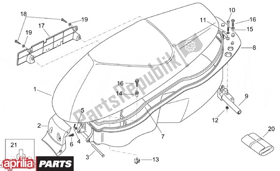 Alle Teile für das Buddyseat des Aprilia Leonardo 125-150 651 1999 - 2001