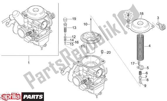 Todas las partes para Carburador de Aprilia Leonardo 125-150 651 1999 - 2001