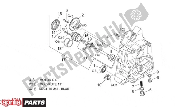 Todas las partes para Carter Rechts de Aprilia Leonardo 125-150 651 1999 - 2001