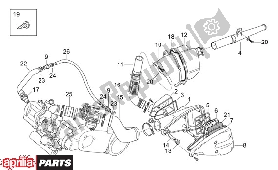 Tutte le parti per il Filterhuis del Aprilia Leonardo 125-150 651 1999 - 2001