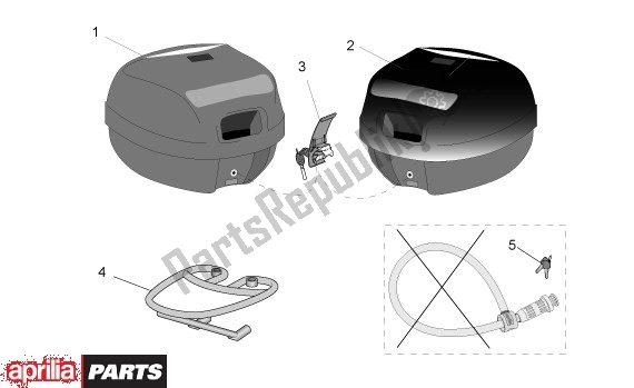 All parts for the Koffer of the Aprilia Leonardo 125-150 651 1999 - 2001