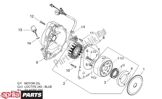 All parts for the Ignition of the Aprilia Leonardo 125-150 651 1999 - 2001