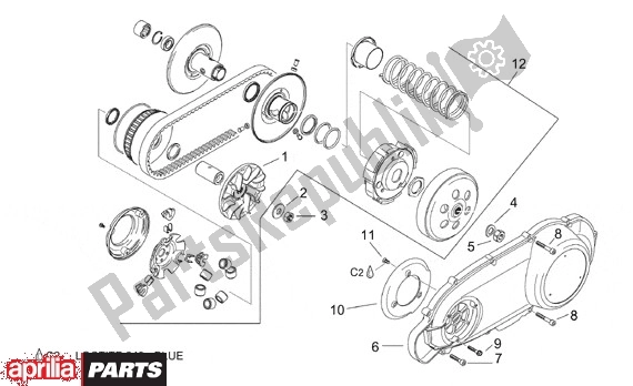 Toutes les pièces pour le Riemschijven Voor Achter du Aprilia Leonardo 125-150 651 1999 - 2001