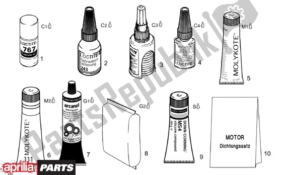 All parts for the Verbruikmateriaal of the Aprilia Leonardo 125-150 651 1999 - 2001