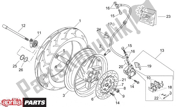 Tutte le parti per il Ruota Anteriore del Aprilia Leonardo 125-150 651 1999 - 2001