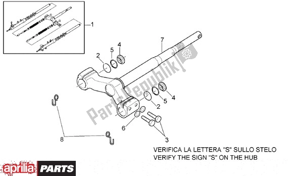 All parts for the Vork Brug of the Aprilia Leonardo 125-150 651 1999 - 2001