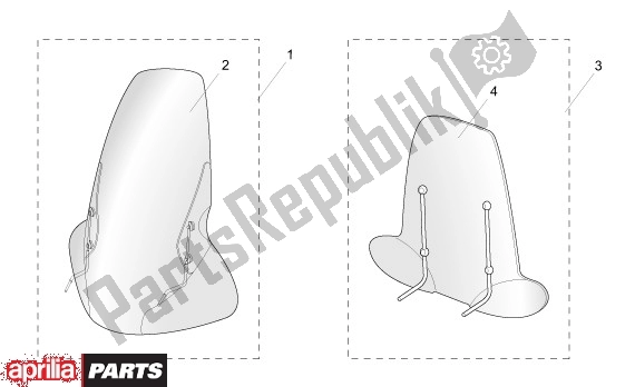 Tutte le parti per il Schermo Del Vento del Aprilia Leonardo 125-150 651 1999 - 2001