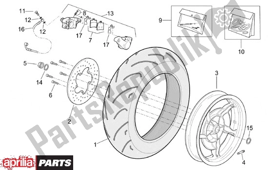 All parts for the Rear Wheel of the Aprilia Leonardo 655 250 1999 - 2001