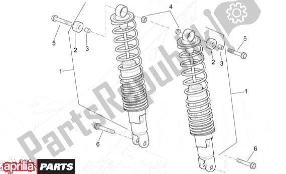 All parts for the Rear Suspension Linkage of the Aprilia Leonardo 655 250 1999 - 2001