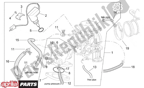 Alle onderdelen voor de Carburateur Ii van de Aprilia Leonardo 655 250 1999 - 2001