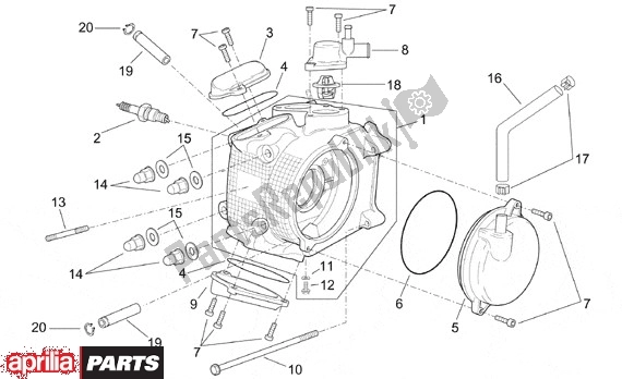 Todas as partes de Cabeça De Cilindro do Aprilia Leonardo 655 250 1999 - 2001