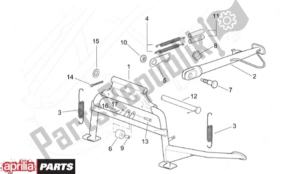 Todas las partes para Soporte Central de Aprilia Leonardo 655 250 1999 - 2001