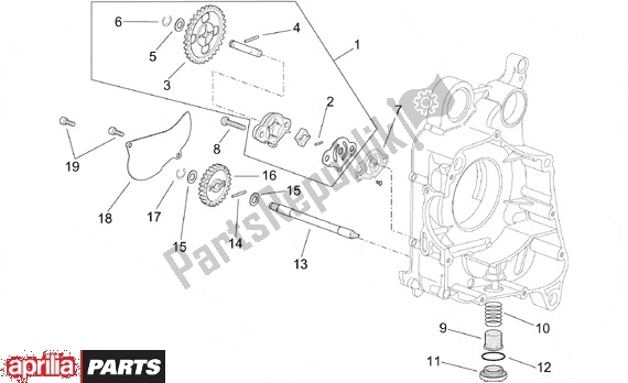 All parts for the Oil Pump of the Aprilia Leonardo 655 250 1999 - 2001