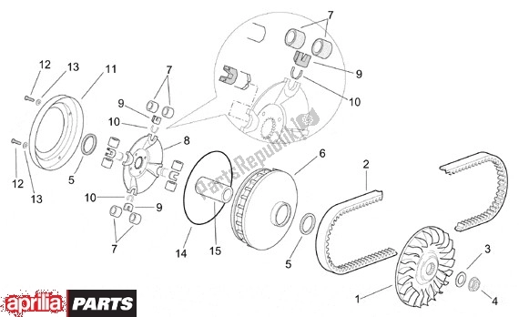 Todas as partes de Primaire Poelie do Aprilia Leonardo 655 250 1999 - 2001